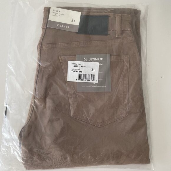 DL1961 Avery Modern Straight Jeans Men's brown denim jeans size 31x34 - Picture 3 of 9